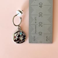 Image 3 of Multi coloured glass Nugget Stainless Steel Half Hoops