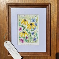 Image 1 of “Chicory sweet pea & Susan” framed original 