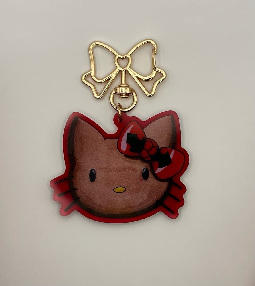 Image of Gingerbread Hey Kitty Acrylic Keychain 