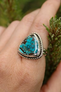 Image 4 of Triangle QinGu Turquoise Ring
