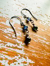 Image 14 of kyanite and green tourmaline earrings