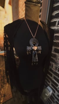 Image 4 of Copper & fire labradorite Ankh 