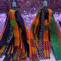 Image 1 of African Print  tassel Girl Earrings