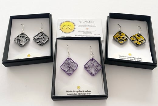 Quilliance - Square Swirl Earrings