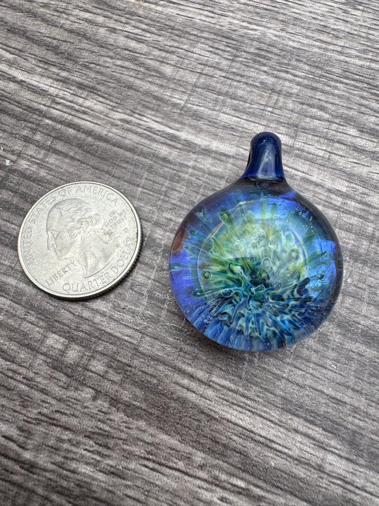 Image of Blue Green Implosion Pendant 