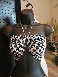 Image 1 of Houndstooth Self-tie Tops| More Colors Available.