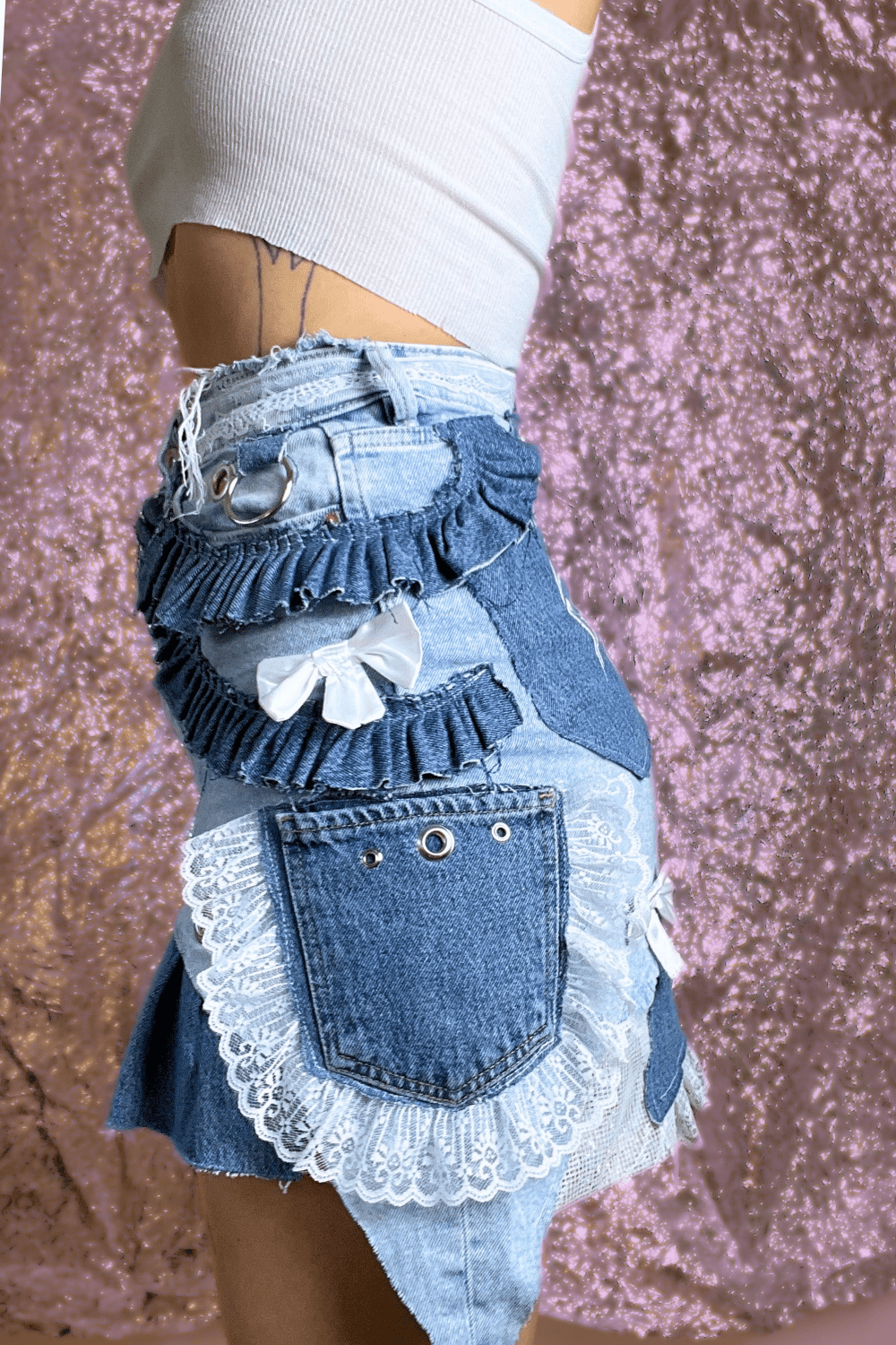 Image of Upcycled Denim Skirt - Dolly