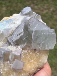 Image 13 of Large QR Code Fluorite On Druzy Quartz Matrix Specimen #2628