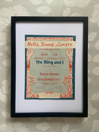 Image 1 of Hello Young Lovers from The King and I, framed 1951 vintage sheet music