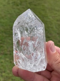 Image 14 of Crackle Quartz Crystal Point With Rainbows #1452