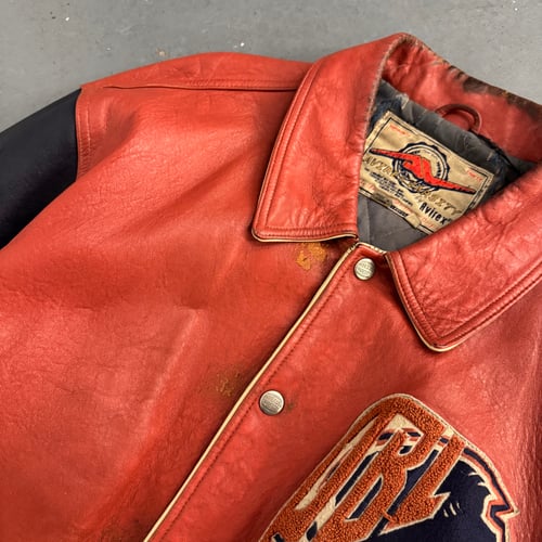 Image of 1990s Avirex “Blacklions” Leather Varsity Jacket, size XL