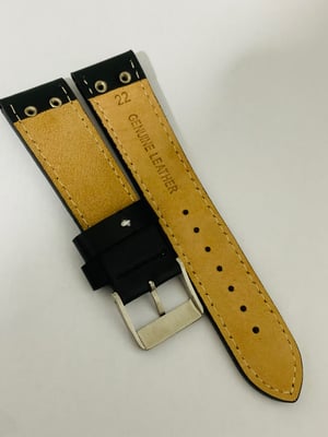 Image of Heavy duty stitched leather Gents watch strap,Genuine Fortis S/S buckle.22mm(FT-05)