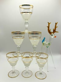Small White Sugar Frosted Stemmed Glasses