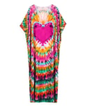 Print Kaftan Dress Size Caftan Loose Bikini Cover Up Casual V-Neck Maxi Dress