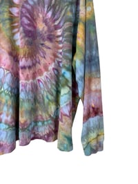 Image 9 of ♻️ UPCYCLED XL Unisex LL Bean Knit Top in Autumn Spiral Ice Dye