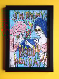 Image 1 of 'BLOODY HOLIDAY' original illustration (A4, frame incl.)