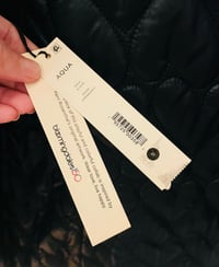 Image 5 of Aqua x Kerri Rosenthal quilted heart reversible puffer jacket in navy/hot pink