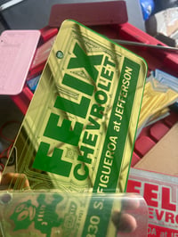 Image 2 of GOLD &  GREEN FELIX CHEVROLET ICINIC PLATE 
