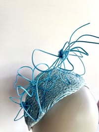 Image 5 of Sky blue headpiece w wired flowers 