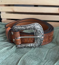 Rhinestone Leather Western Belt