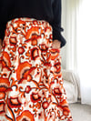 Ready Made Orange Retro Floral Rachael Skirt with free postage 