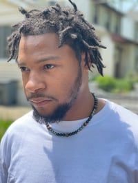 Image 3 of Retro Men Tiger Eye Obsidian Beaded Necklace