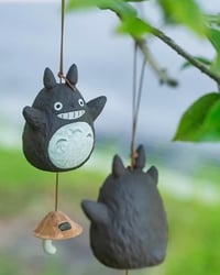 Image 1 of Handcraft Ceramic Totoro Wind Chime. Forest Spirit Home Decor Garden Decor. Totoro Home Decor