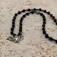 Image 1 of Striped Agate Bat Necklace