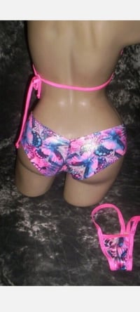 Image 4 of 3 PC Hologram Booty Shorts Set