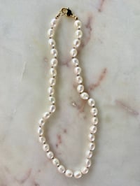 Smokey knotted pearl necklace