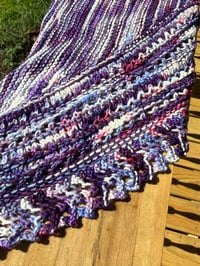 Image 2 of Wildberry Frost — Hand-Knit Merino Wool Shawlette