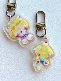 Image 1 of cat and puppy acrylic charm 
