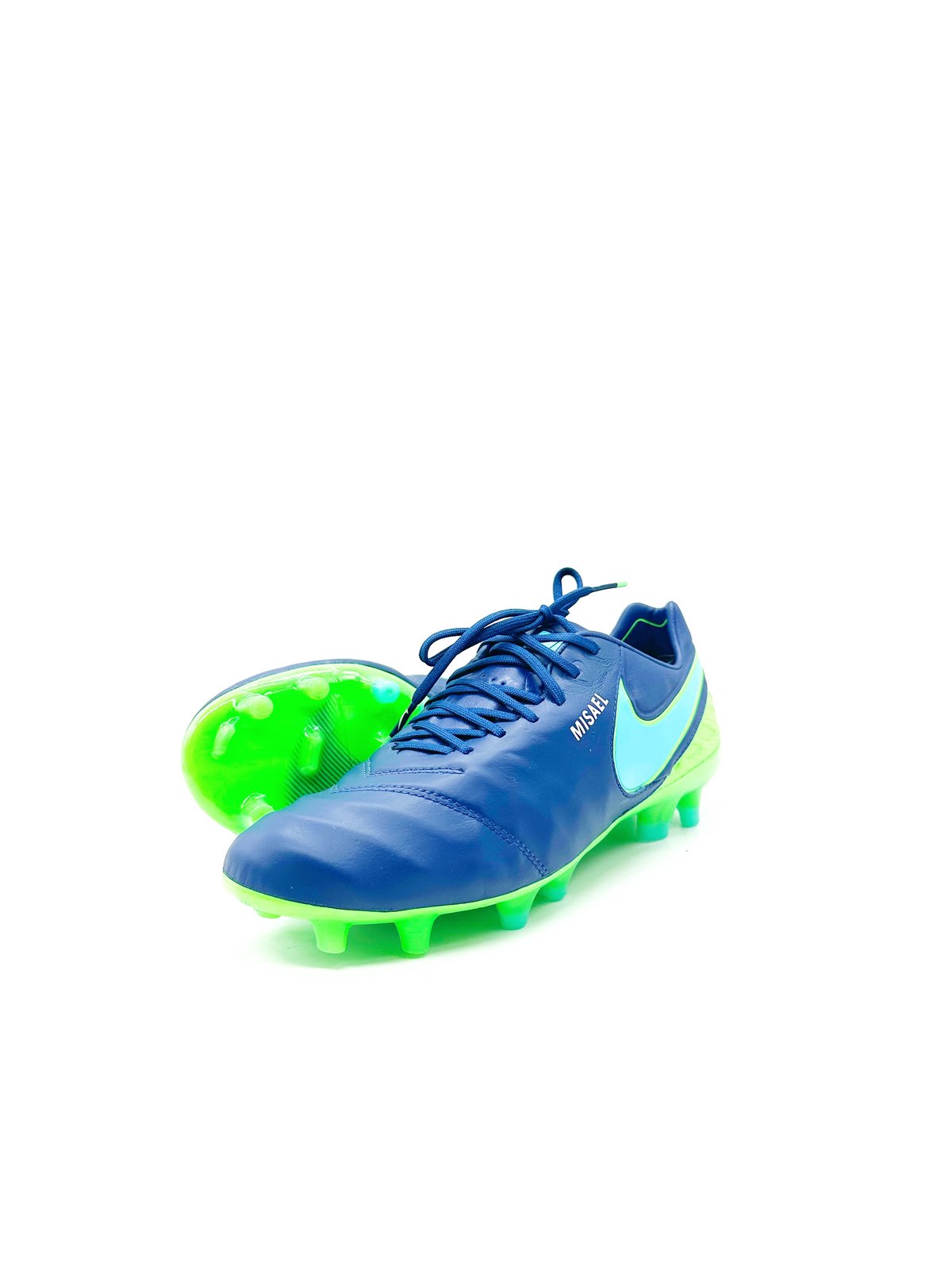 Nike tiempo blue outlet and green