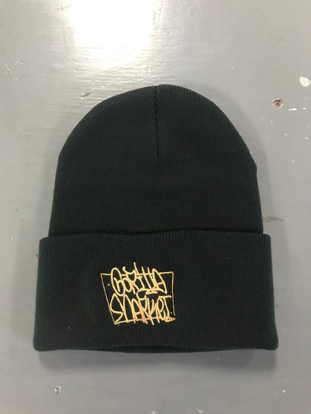 Black gorilla market beanie 