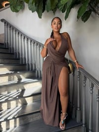 Image 1 of Celina maxi dress (Brown)