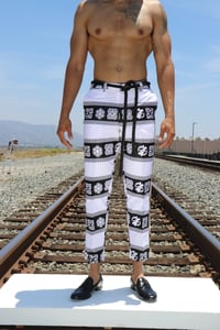 Image 1 of The Sikani tux pants - blk/wht tribal 