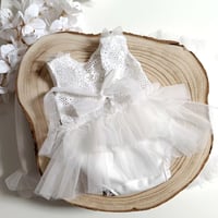 Image 3 of Newborn girls body-dress |Patrizia | white