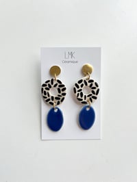 Paire de boucles d'oreilles céramique LARMA bleu