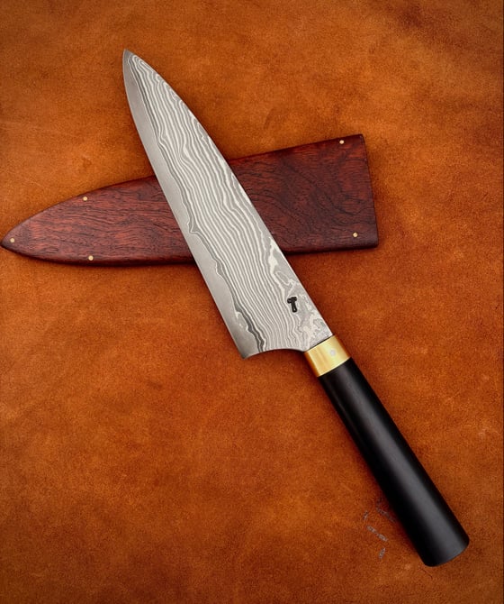 Image of 8” chefs knife - bog oak