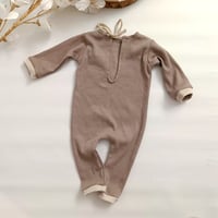 Image 3 of Newborn boys romper Nick | cold brown