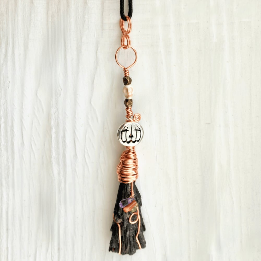 Image of Sweeps - Witch's Broom Wrapped Pendant