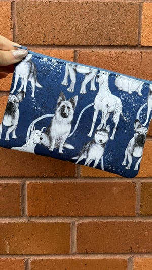 Image of Flat Zipper Pouch - MultiDog
