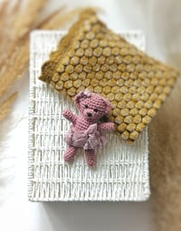 Image 2 of Knitted photoshooting cuddly toy for photoshoot | lady teddy bear | dark dusty pink