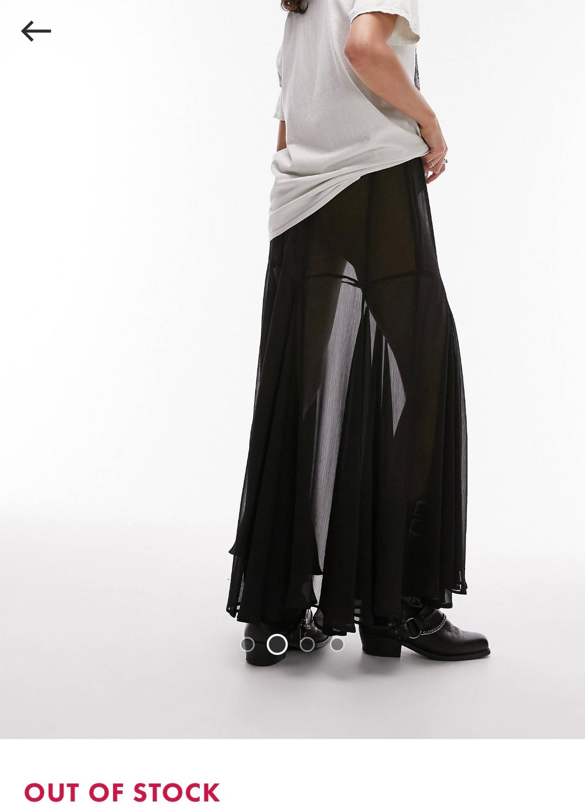 TOP SHOP see thru maxi skirt size 4 (aka small) sold out 
