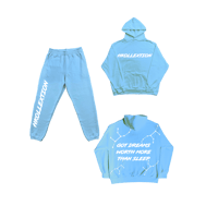 Image 1 of Dreams Sweatsuit - Baby Blue W/White