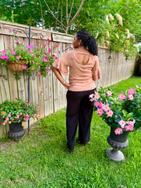 Image 5 of  Polka Dot Blouse w/Back V-Neck Detail & Ruffle Sleeve