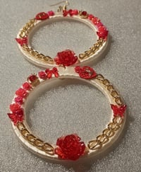 Image 3 of Crimson Romance Statement Hoops