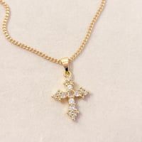 Image 1 of White Bling Cross Necklace