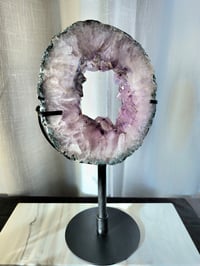 Image 3 of 3.3lb Amethyst Portal Rough Edge Crystal Slab with Custom Stand