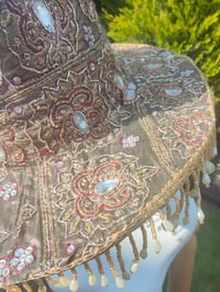 Image 5 of Dolly cowboy hat - recycled sari fabric gold silver